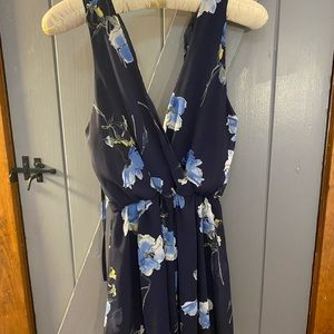 navy floral romper